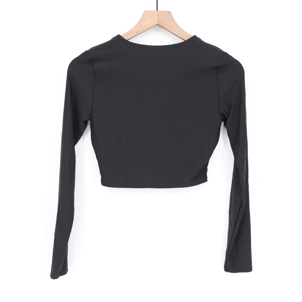 CALIA Womens LS Ruched Rashguard Pure Black Cropped UPF 50+ XS - Picture 7 of 8